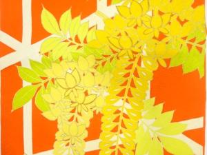 アンティーク　藤模様刺繍名古屋帯